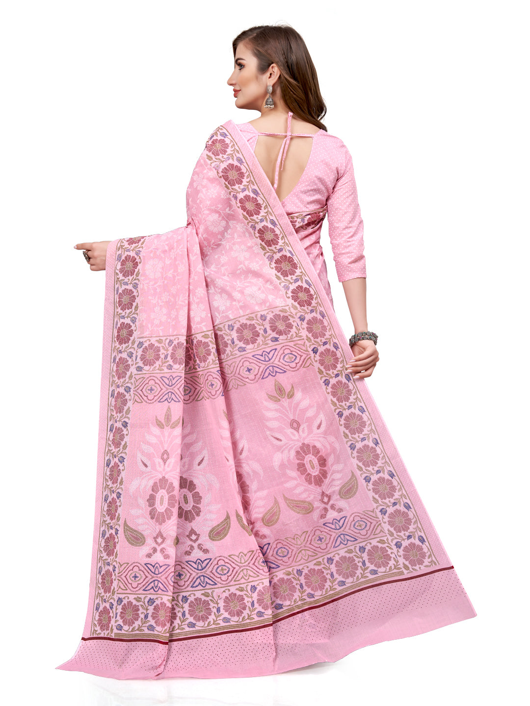 Pure Cotton Printed Mulmul Saree for Women with Blouse Piece