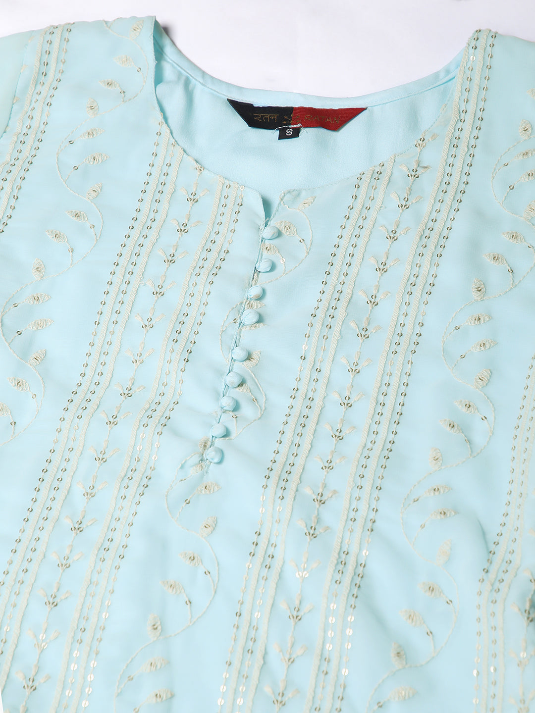 Georgette Straight Lucknowi Chikankari Ethinic Wear Kurta