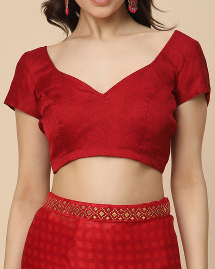 Chiffon Printed Saree with Printed Blouse Piece