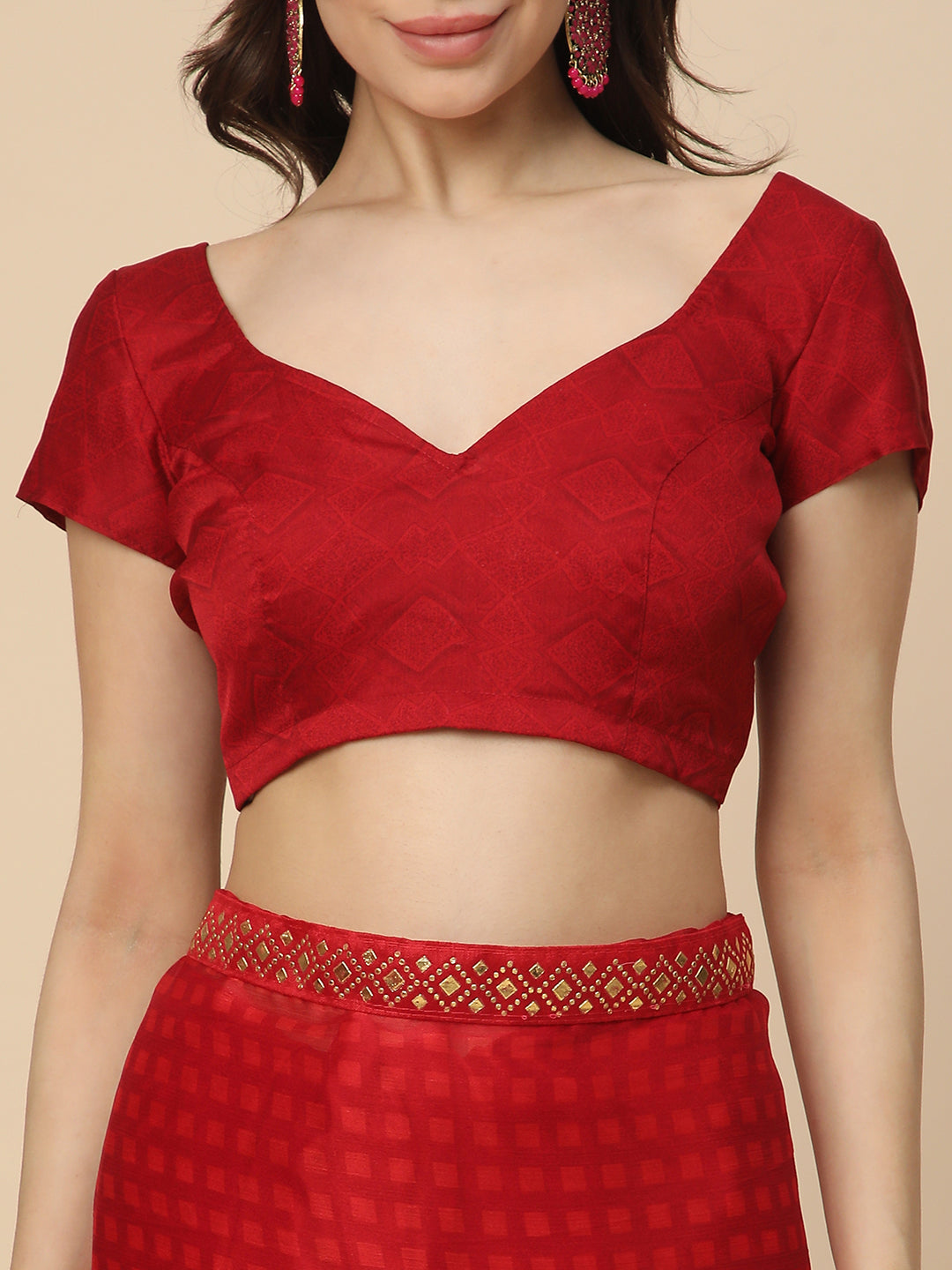 Chiffon Printed Saree with Printed Blouse Piece