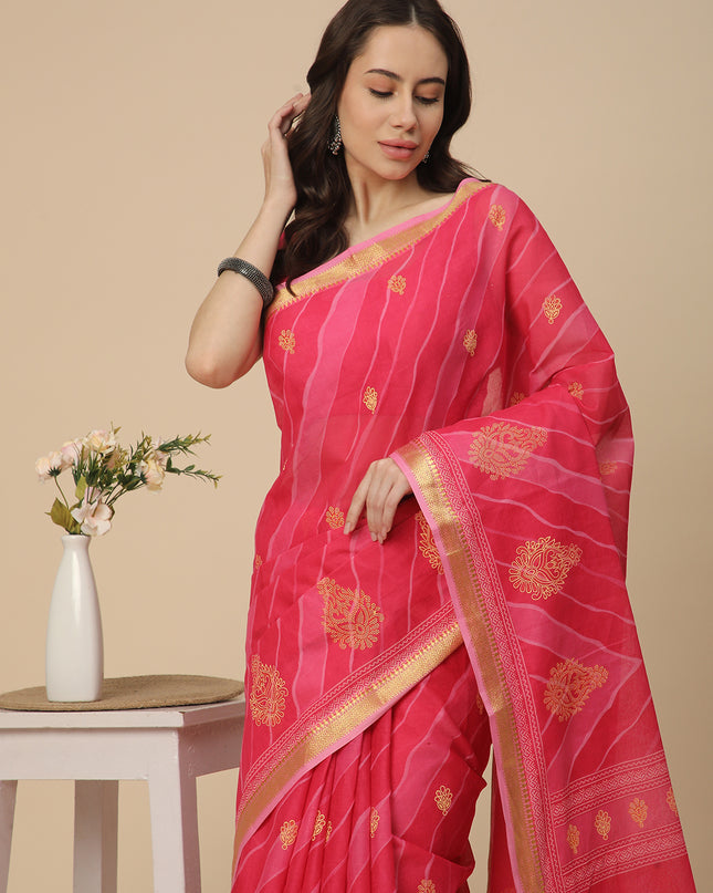 Pure Cotton Printed Mulmul Saree for Women with Blouse Piece