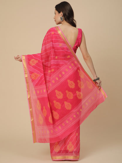Pure Cotton Printed Mulmul Saree for Women with Blouse Piece