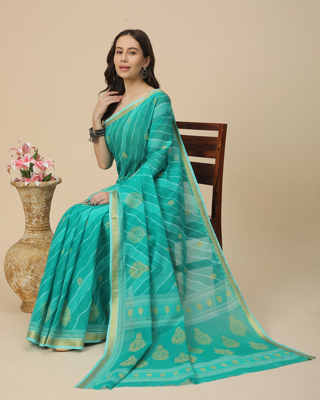 Pure Cotton Printed Mulmul Saree for Women with Blouse Piece