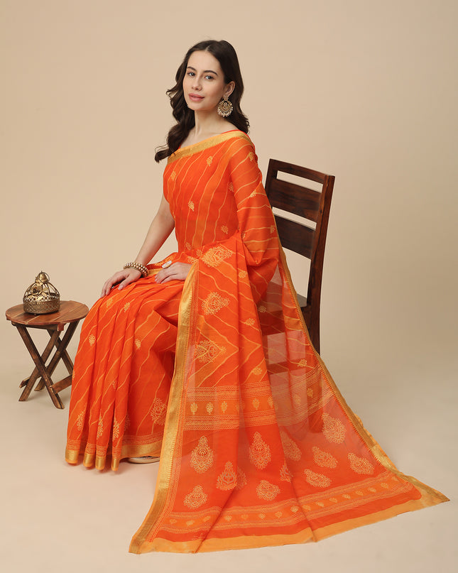 Pure Cotton Printed Mulmul Saree for Women with Blouse Piece