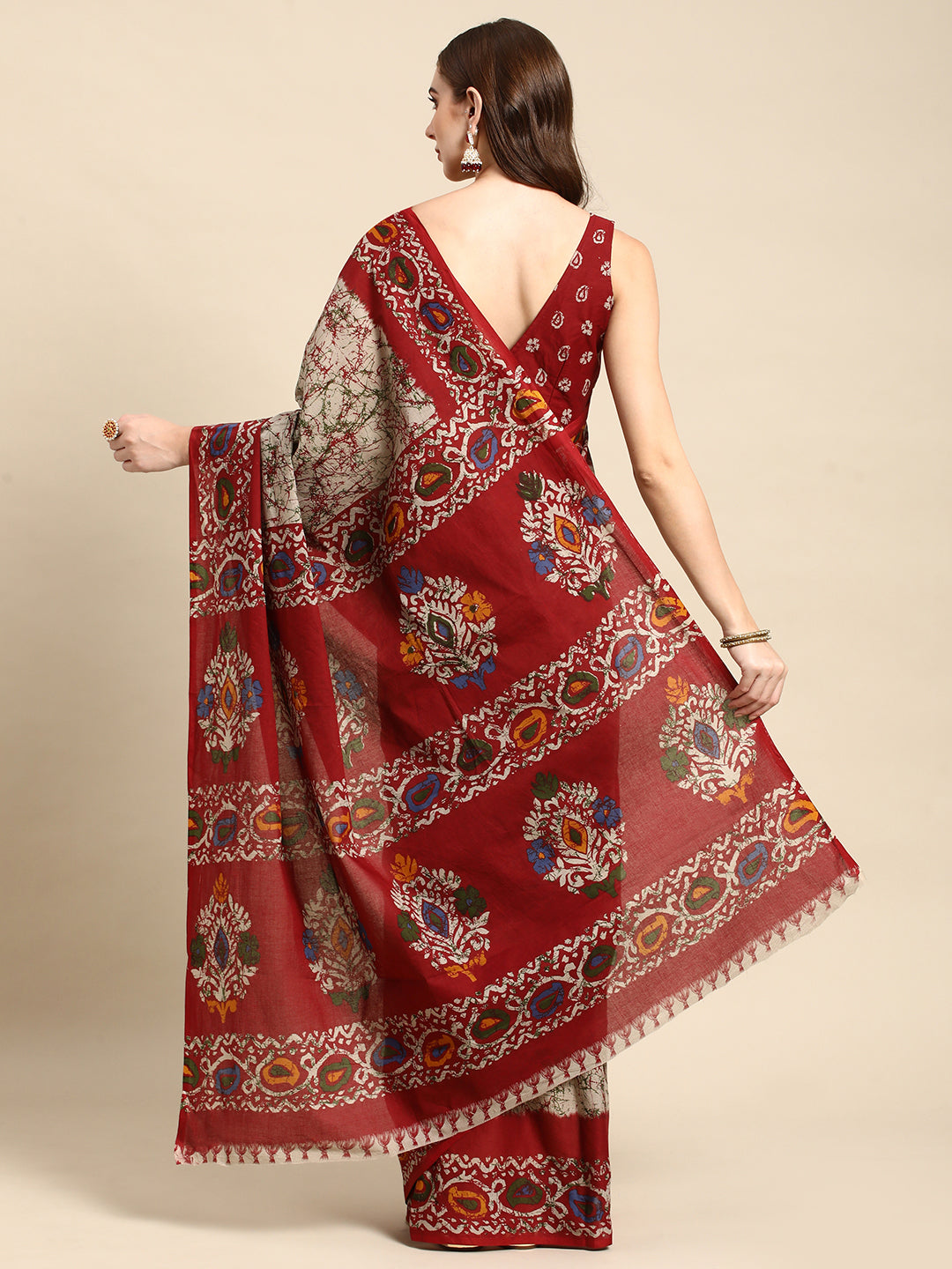 Pure Cotton Printed Mulmul Saree for Women with Blouse Piece