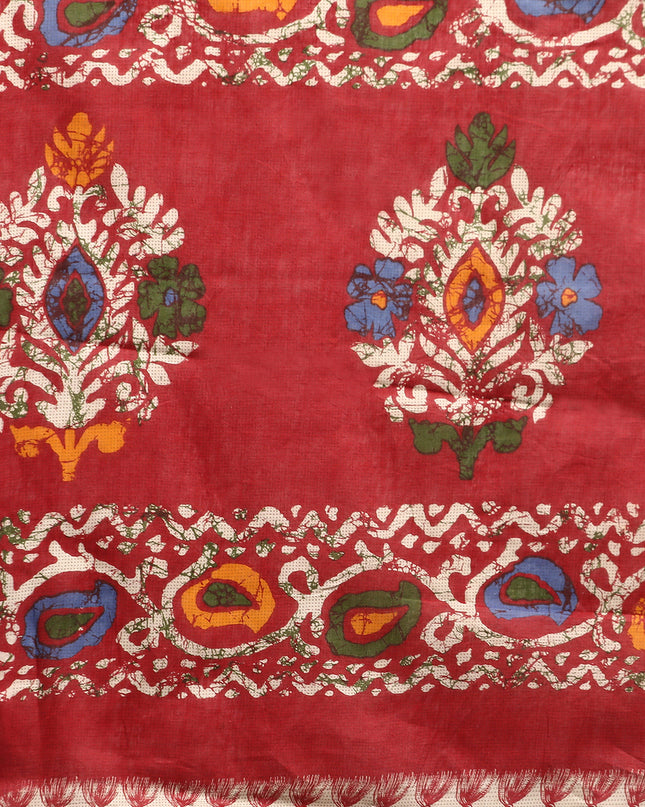 Pure Cotton Printed Mulmul Saree for Women with Blouse Piece
