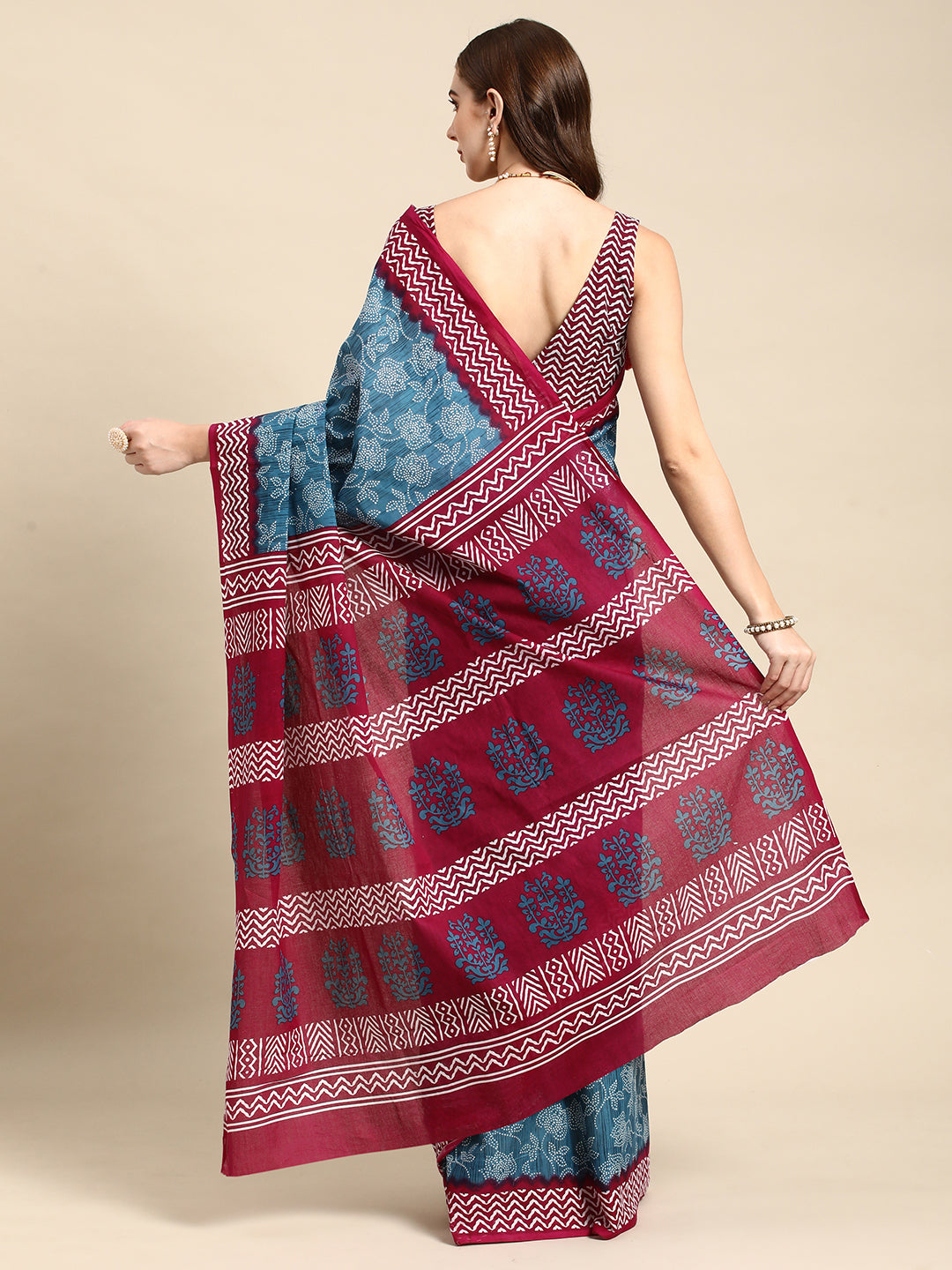 Pure Cotton Printed Mulmul Saree for Women with Blouse Piece