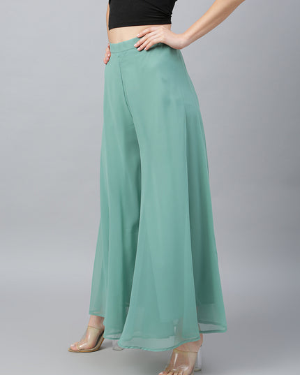 Women’s Freesize Georgette Flared Sharara Palazzo Pant with Lining