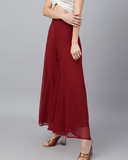 Women’s Freesize Georgette Flared Sharara Palazzo Pant with Lining