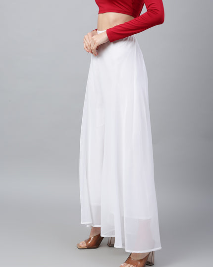 Women’s Freesize Georgette Flared Sharara Palazzo Pant with Lining