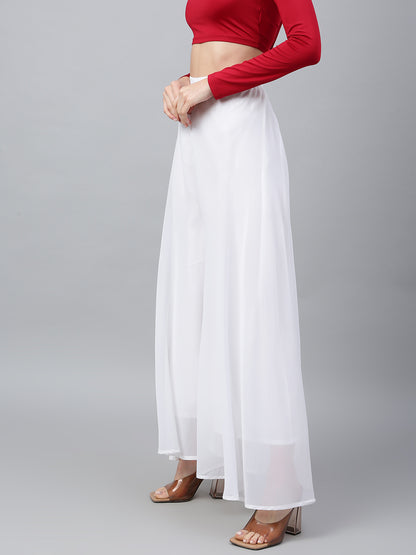 Women’s Freesize Georgette Flared Sharara Palazzo Pant with Lining