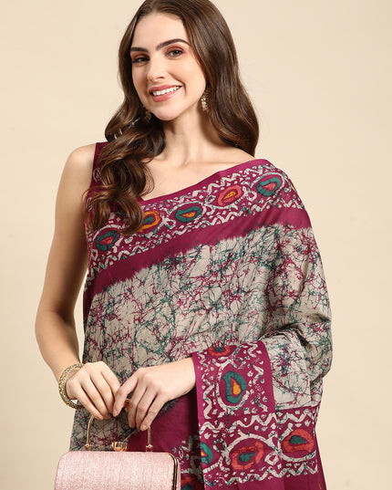 Pure Cotton Printed Mulmul Saree for Women with Blouse Piece