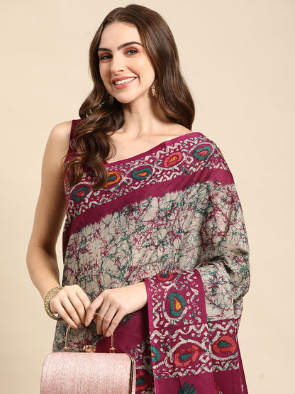 Pure Cotton Printed Mulmul Saree for Women with Blouse Piece