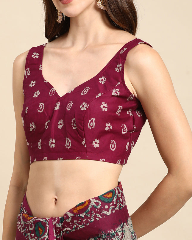 Pure Cotton Printed Mulmul Saree for Women with Blouse Piece