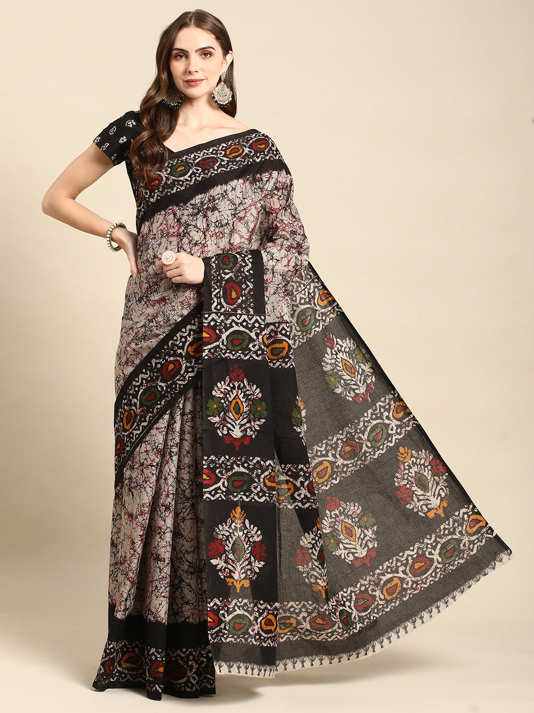 Pure Cotton Printed Mulmul Saree for Women with Blouse Piece