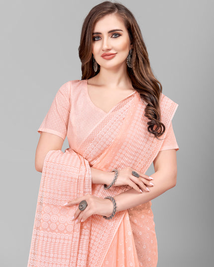 Pure Cotton Printed Mulmul Saree for Women with Blouse Piece
