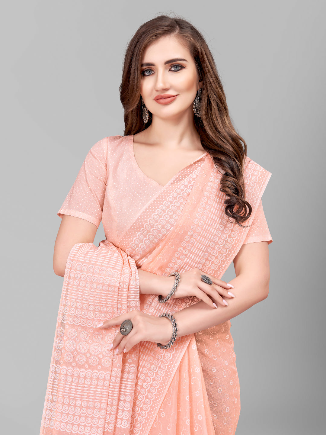 Pure Cotton Printed Mulmul Saree for Women with Blouse Piece
