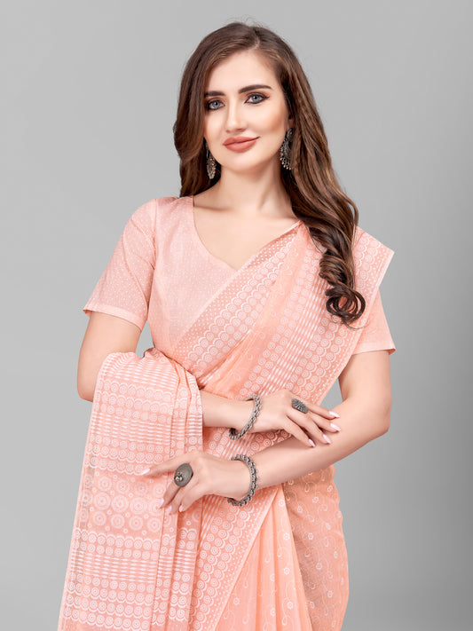 Pure Cotton Printed Mulmul Saree for Women with Blouse Piece