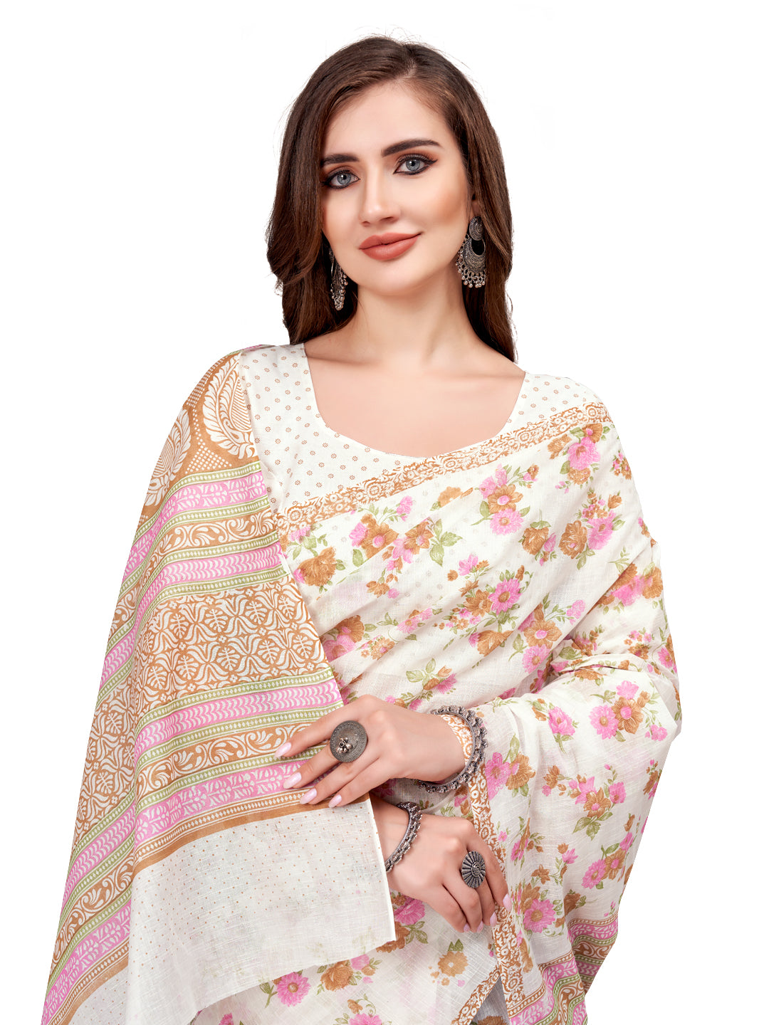 Pure Cotton Printed Mulmul Saree for Women with Blouse Piece
