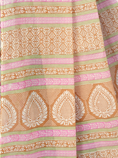 Pure Cotton Printed Mulmul Saree for Women with Blouse Piece