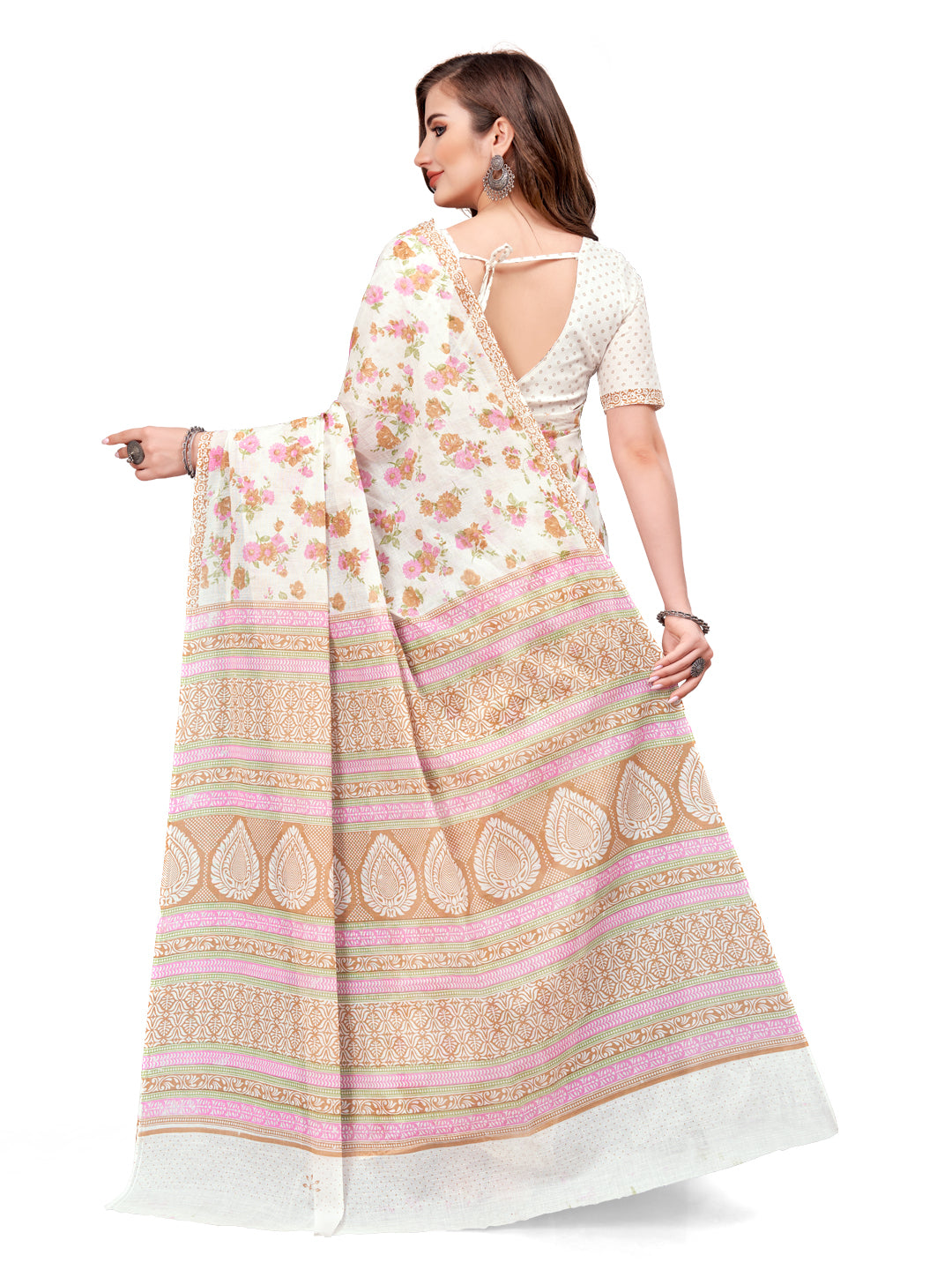 Pure Cotton Printed Mulmul Saree for Women with Blouse Piece