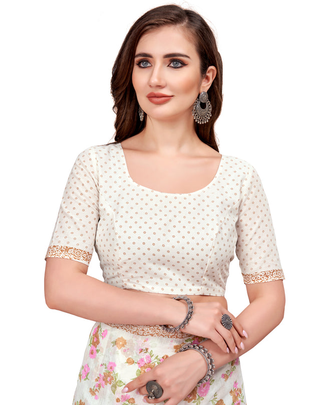 Pure Cotton Printed Mulmul Saree for Women with Blouse Piece