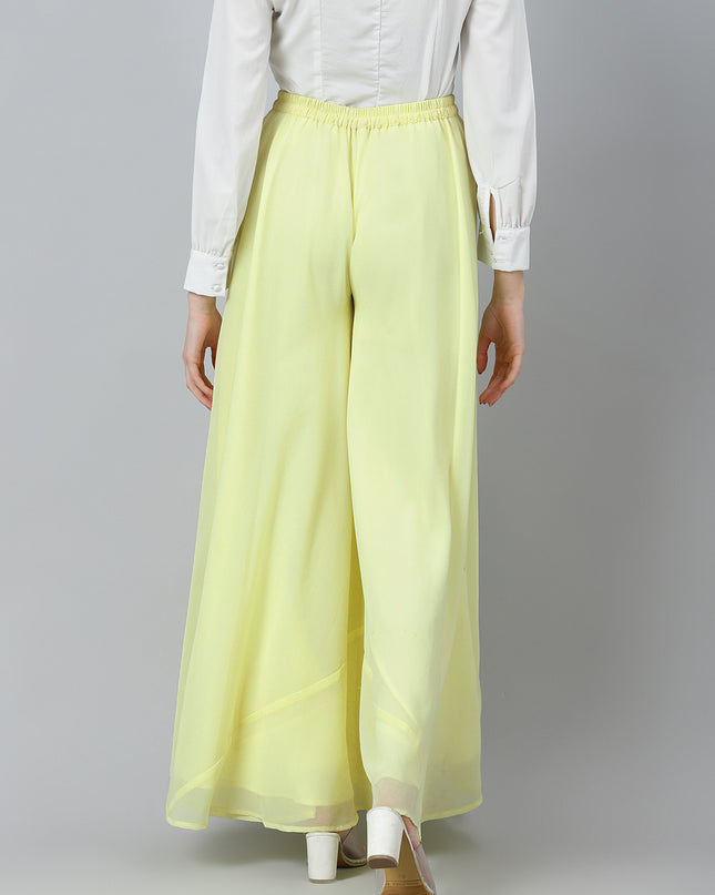 Women’s Freesize Georgette Flared Sharara Palazzo Pant with Lining
