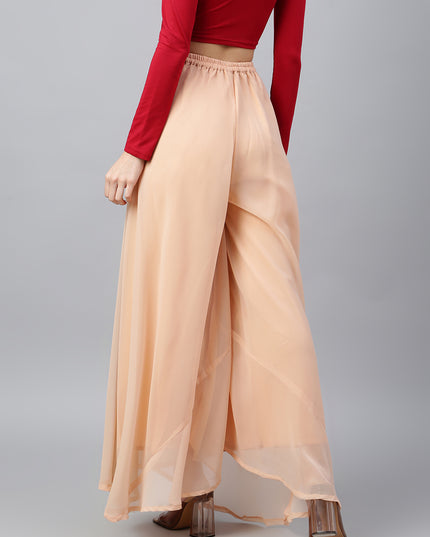 Women’s Freesize Georgette Flared Sharara Palazzo Pant with Lining