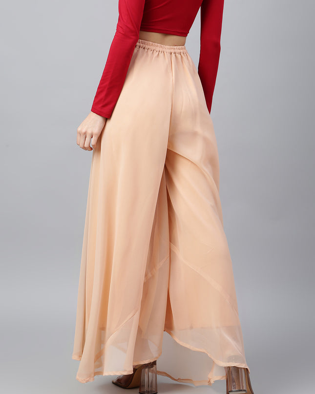 Women’s Freesize Georgette Flared Sharara Palazzo Pant with Lining