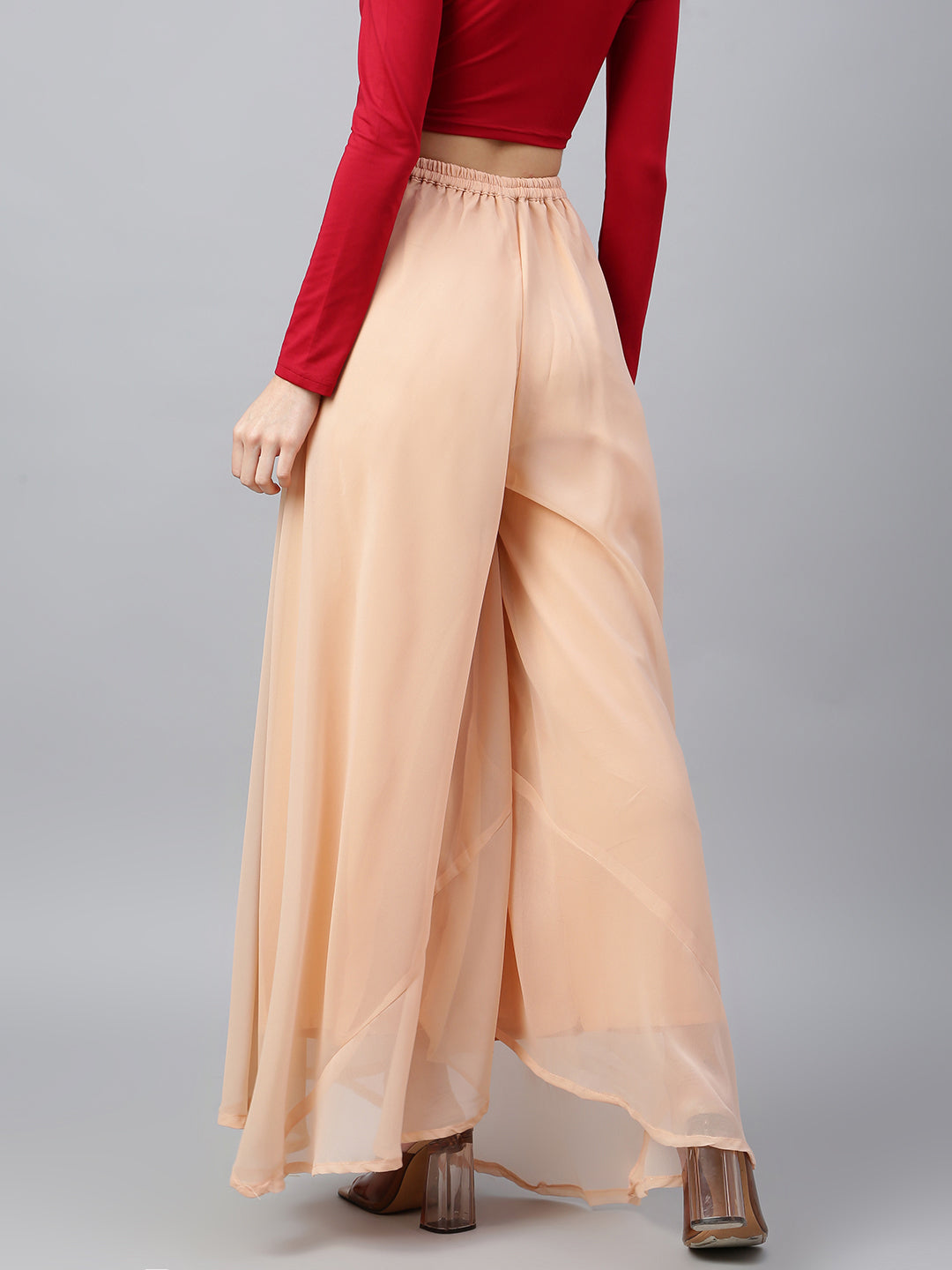 Women’s Freesize Georgette Flared Sharara Palazzo Pant with Lining