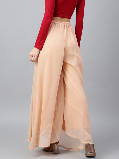 Women’s Freesize Georgette Flared Sharara Palazzo Pant with Lining