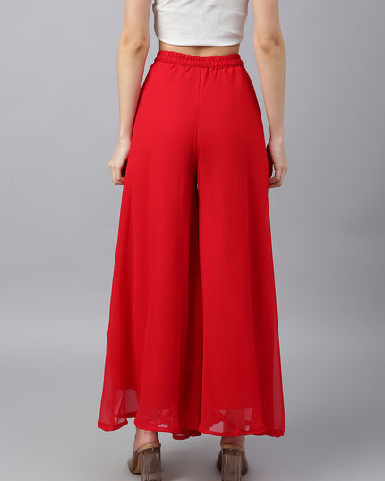 Women’s Freesize Georgette Flared Sharara Palazzo Pant with Lining