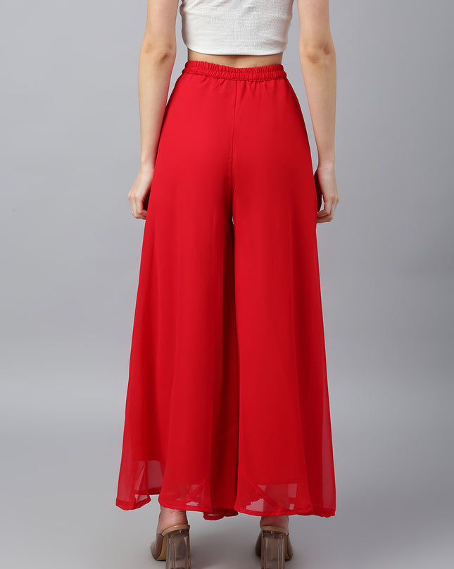 Women’s Freesize Georgette Flared Sharara Palazzo Pant with Lining