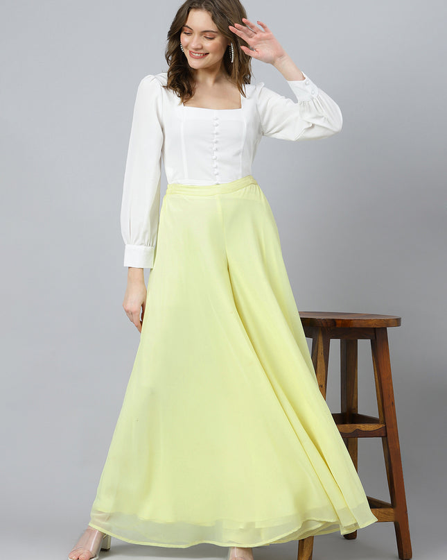 Women’s Freesize Georgette Flared Sharara Palazzo Pant with Lining