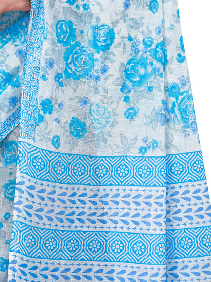 Pure Cotton Printed Mulmul Saree for Women with Blouse Piece
