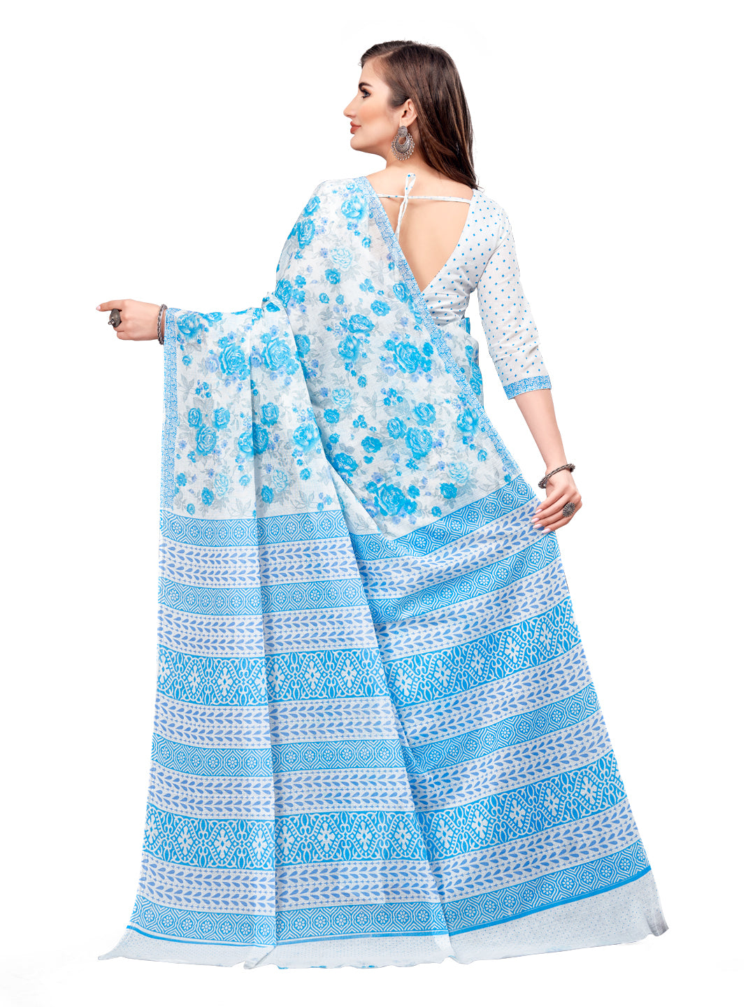 Pure Cotton Printed Mulmul Saree for Women with Blouse Piece