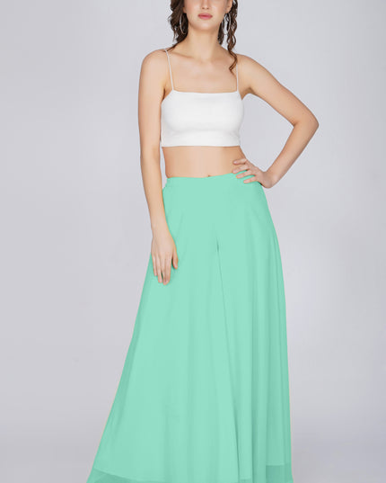 Women’s Freesize Georgette Flared Sharara Palazzo Pant with Lining