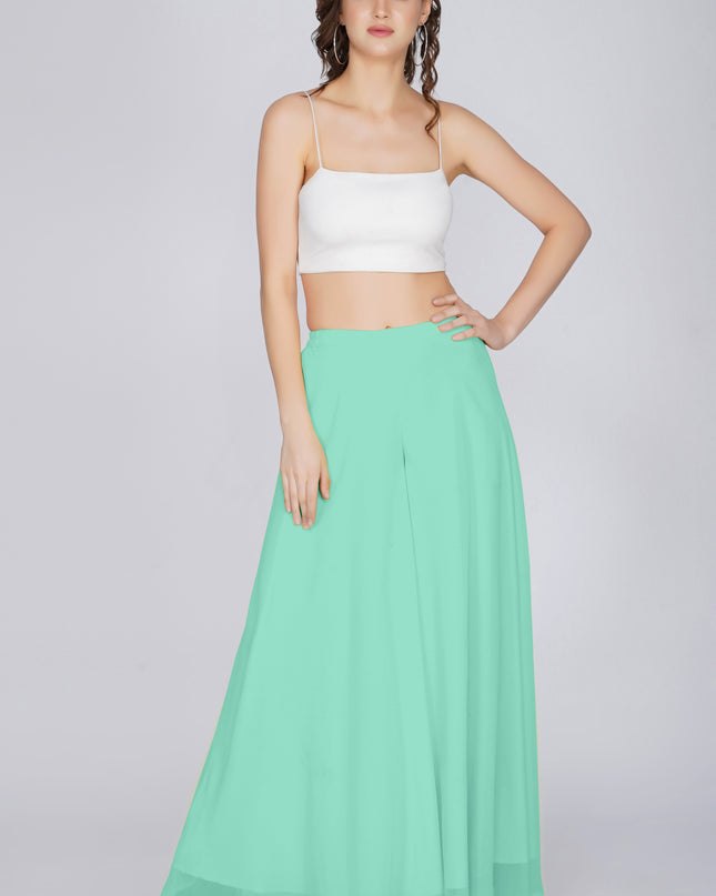 Women’s Freesize Georgette Flared Sharara Palazzo Pant with Lining