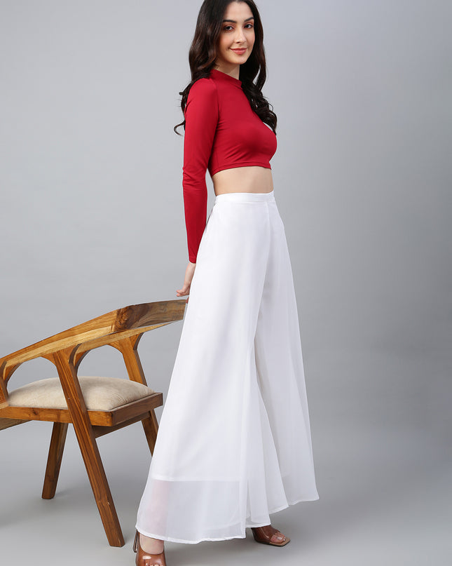 Women’s Freesize Georgette Flared Sharara Palazzo Pant with Lining