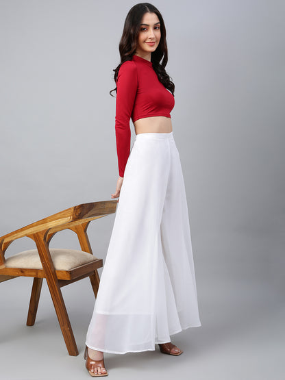 Women’s Freesize Georgette Flared Sharara Palazzo Pant with Lining