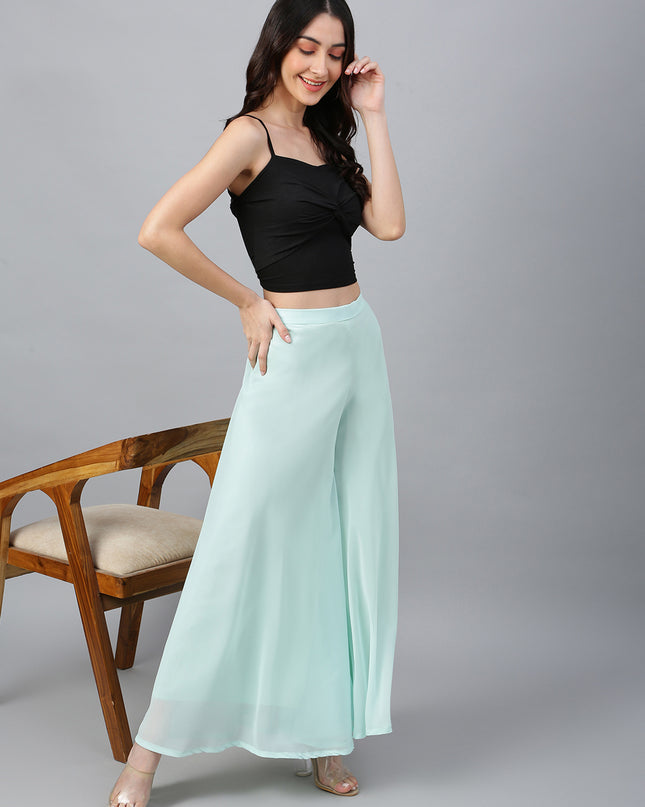Women’s Freesize Georgette Flared Sharara Palazzo Pant with Lining