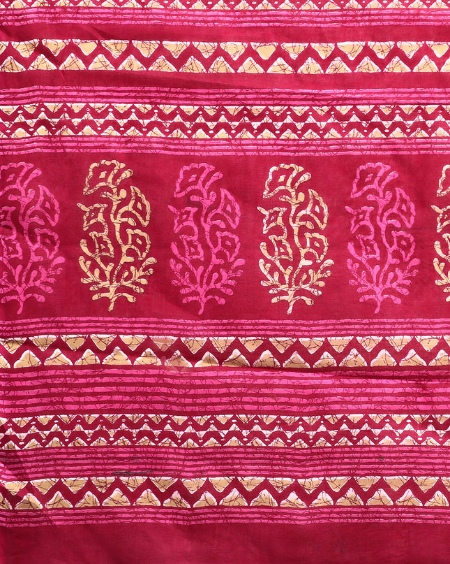Pure Cotton Printed Mulmul Saree for Women with Blouse Piece