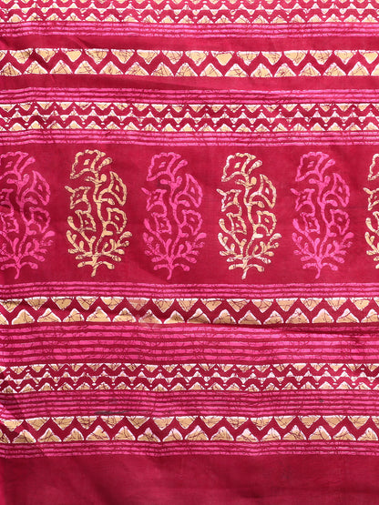 Pure Cotton Printed Mulmul Saree for Women with Blouse Piece