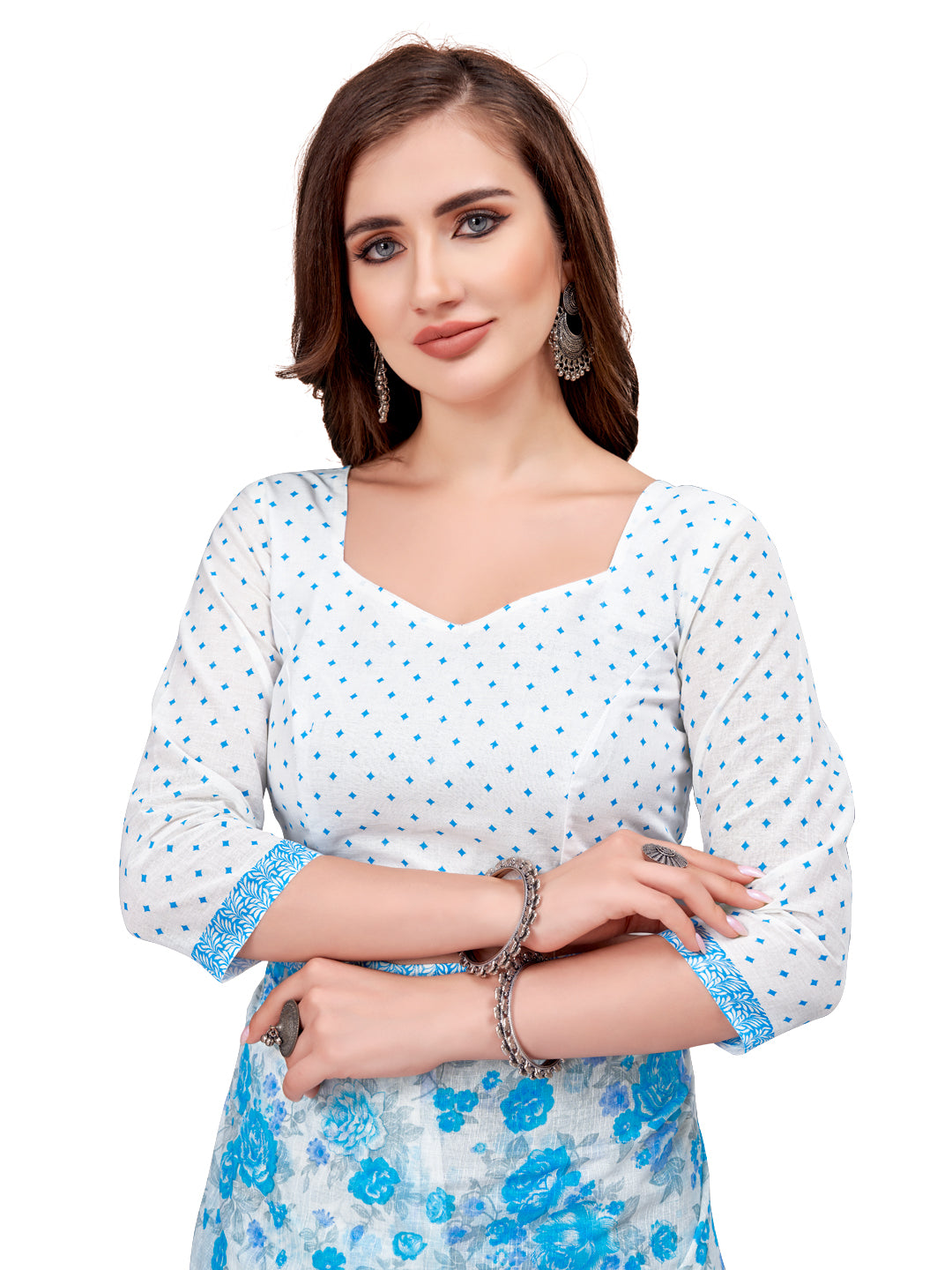 Pure Cotton Printed Mulmul Saree for Women with Blouse Piece