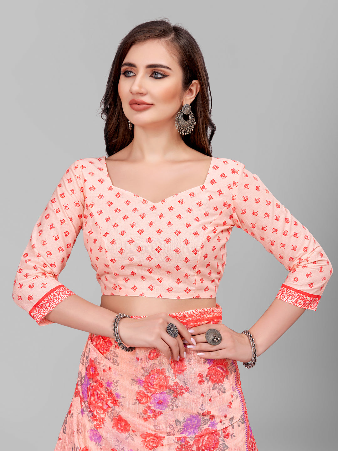 Pure Cotton Printed Mulmul Saree for Women with Blouse Piece