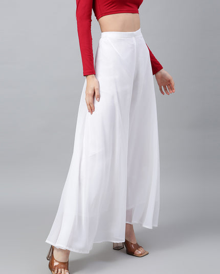 Women’s Freesize Georgette Flared Sharara Palazzo Pant with Lining