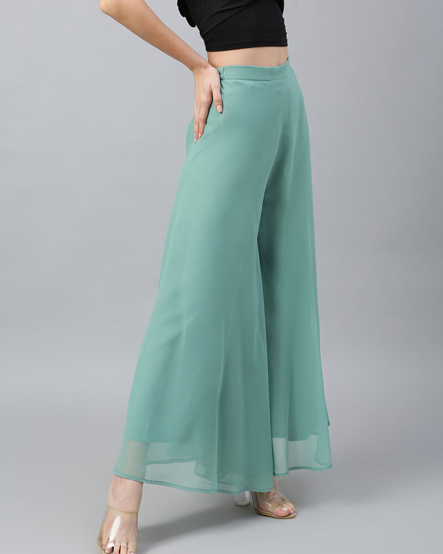 Women’s Freesize Georgette Flared Sharara Palazzo Pant with Lining