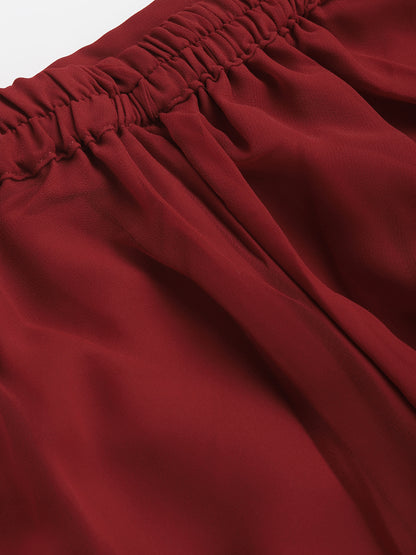 Women’s Freesize Georgette Flared Sharara Palazzo Pant with Lining