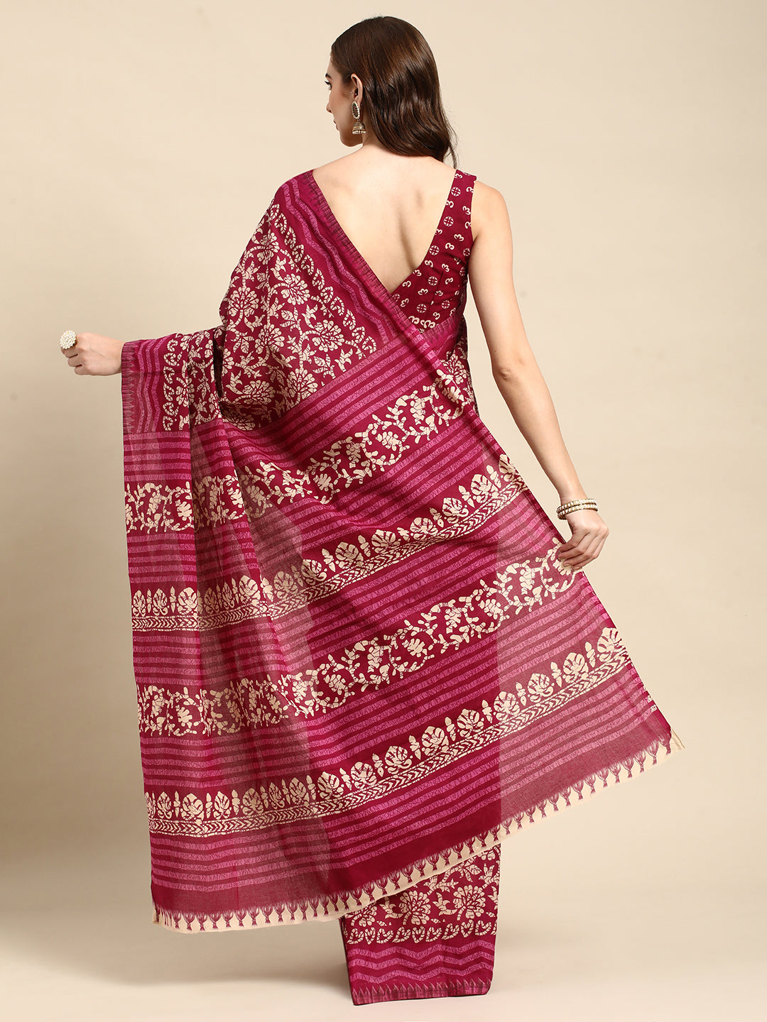 Pure Cotton Printed Mulmul Saree for Women with Blouse Piece