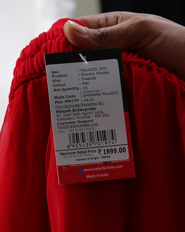 Women’s Freesize Georgette Flared Sharara Palazzo Pant with Lining